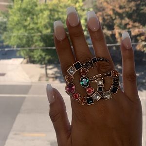 Gucci Crystal Double G multi-finger ring 🌸